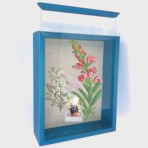 Shadow Box Frame Display Case 2-inch Depth 10 Pins for 8x10 Collage Memento Blue